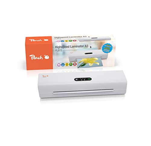 Peach Professional Highspeed Laminator A3 - schnell startklar nur 60 Sekunden vs. 3-5 Min. - 4 Folien A4 pro Minute / 4 Mal schneller als bisher üblich - PL815 von Peach