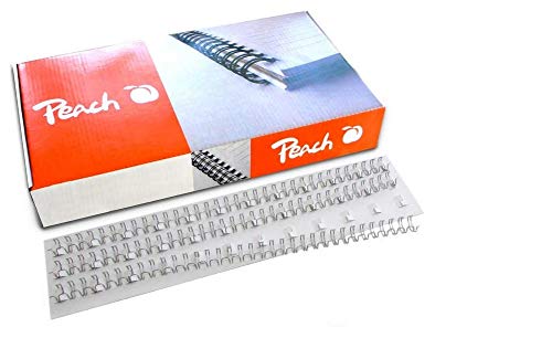 Peach pw143-01 Drahtbinderücken DIN A4, 14 mm, 120 Blatt, 100 Stück, silber von Peach