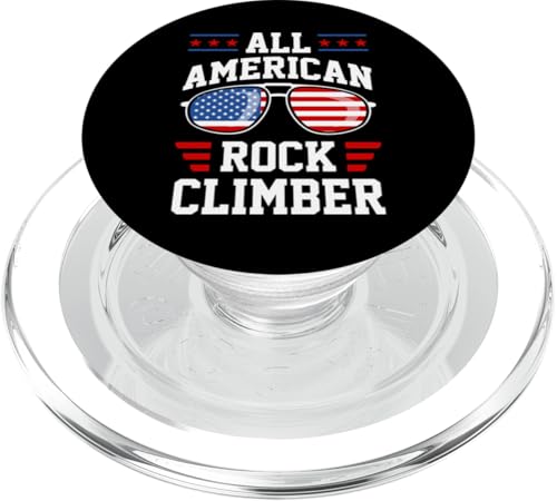 All-American Rock Climber Patriotische amerikanische Flagge Climber PopSockets PopGrip für MagSafe von Peak Rock Climbing With Outdoorsy Vibe