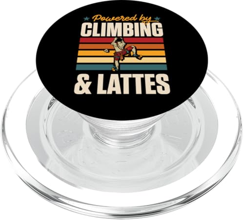 Powered by Climbing And Lattes Retro Coffee And Climbing PopSockets PopGrip für MagSafe von Peak Rock Climbing With Outdoorsy Vibe