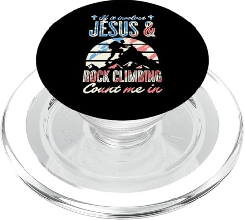 Wenn es um Jesus und Klettern geht, zähle mich dazu PopSockets PopGrip für MagSafe von Peak Rock Climbing With Outdoorsy Vibe