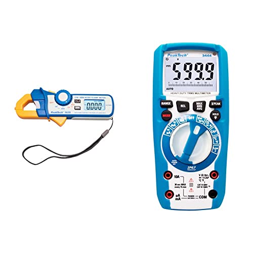 PeakTech P 1635 Stromzange, Kriechstromzange und Leckstromzange & 3444 – True RMS Digital Multimeter, Wasserdicht von PeakTech