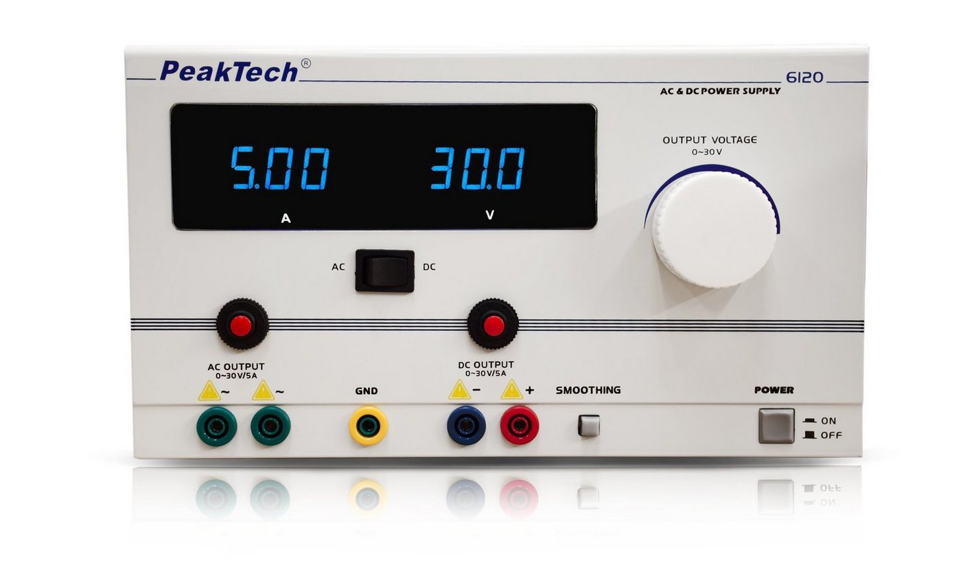 PeakTech PeakTech 6120: AC/DC Labornetzgerät ~ 0 - 30V / 5 A Labor-Netzteil von PeakTech