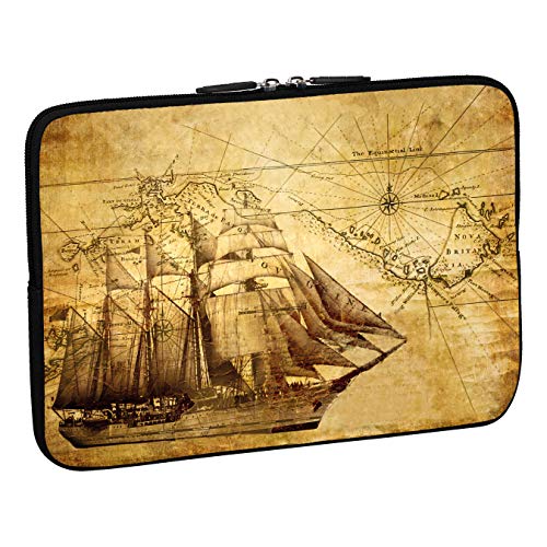 PEDEA Design Schutzhülle Notebook Tasche bis 15,6 Zoll (39,6cm), Sailing Ship von Pedea