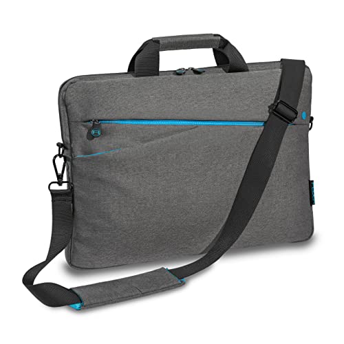 Pedea - Laptoptasche *Fashion* Notebook-Tasche bis 13,3 Zoll - Laptop Umhängetasche mit Schultergurt - Laptophülle grau - Notebooktasche für Damen & Herren von Pedea