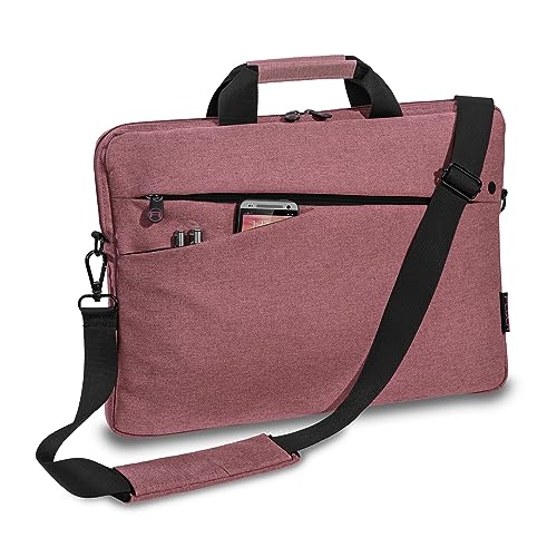 Pedea - Laptoptasche *Fashion* Notebook-Tasche bis 13,3 Zoll - Laptop Umhängetasche mit Schultergurt - Laptophülle rosa/schwarz - Notebooktasche für Damen & Herren von Pedea