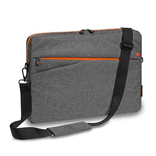 Pedea Laptoptasche Fashion Notebook-Tasche bis 13,3 Zoll (33,8 cm) Umhängetasche mit Schultergurt, grau/orange von Pedea