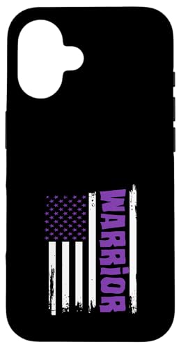 Hülle für iPhone 16 Warrior Flagge zur Erkennung von Schlaganfällen bei Kindern, Design von Pediatric Stroke Advocacy Awareness Apparel Gifts