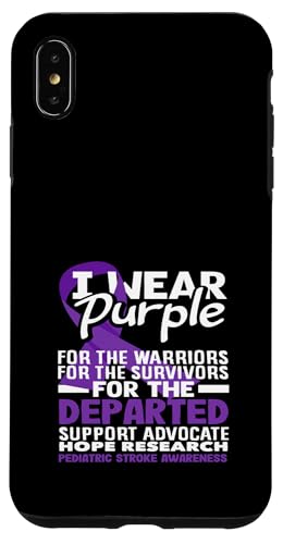 Hülle für iPhone XS Max I Wear Purple Advocate zur Unterstützung des Schlaganfallbewusstseins bei Kindern von Pediatric Stroke Advocacy Awareness Apparel Gifts