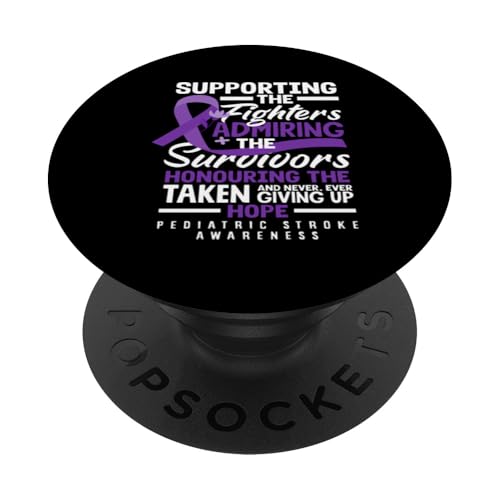 Unterstützende Kämpfer Bewunderung von Überlebenden pädiatrischen Schlaganfall PopSockets Klebender PopGrip von Pediatric Stroke Advocacy Awareness Apparel Gifts