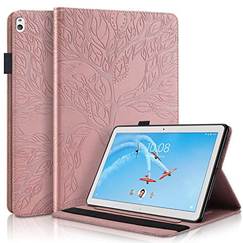 Pefcase Schutzhülle für Lenovo Tab M10 HD 10.1 Zoll (25.7 cm), TB-X605L,TB-X605F Premium-PU-Lederhülle, Klappetui, Standfunktion, für Lenovo Tab M10 25.7 cm, Rotgold von Pefcase