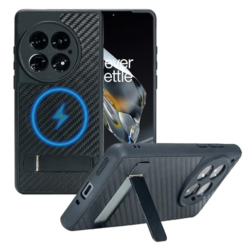 Pefimt Schutzhülle für OnePlus 13, kompatibel mit MagSafe, integrierter 3-Wege-Ständer und starker Magnetring, Karbonfaser-Textur, Lederrückseite, militärische Qualität, Schwarz Pefimt Schutzhülle für OnePlus 13, kompatibel mit MagSafe, integrierter 3-Wege-Ständer und starker Magnetring, Karbonfaser-Textur, Lederrückseite, militärische Qualität, Schwarz von Pefimt