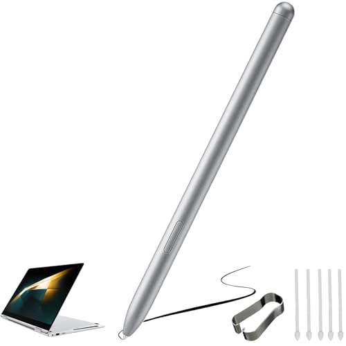 Galaxy Book4 360 / Book4 Pro 360 S Pen Ersatz für Samsung Galaxy Book4 360 Pen, Book4 Pro 360 S Pen (ohneBluetooth) + 5 Spitzen/Federn für NP960XGK-KG1US, NP940XGK-KG1US (Silber) von Peixiong