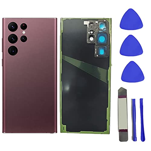 Peixiong Galaxy S22 Ultra Back Glass Replacement for Samsung Galaxy S22 Ultra Back Cover Glass with Tools Tape and Camera Lens + Tools (Burgundy) von Peixiong