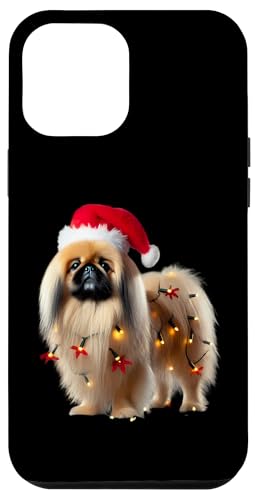 Hülle für iPhone 12 Pro Max Pekinese Weihnachtsmannmütze Weihnachtsbeleuchtung Hundebesitzer Mama Papa Liebhaber von Pekingese Christmas Products