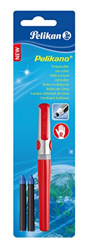 Pelikan 972430 - Tintenroller Pelikano R480, rot + 2 Patronen KM blau von Pelikan