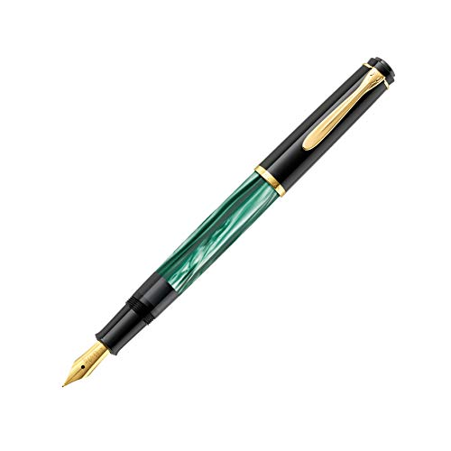 Pelikan Füllhalter Classic 200, Grün-Marmoriert, Feder M (mittel), hochwertiger Kolbenfüller im Geschenk-Etui, 994103 von Pelikan