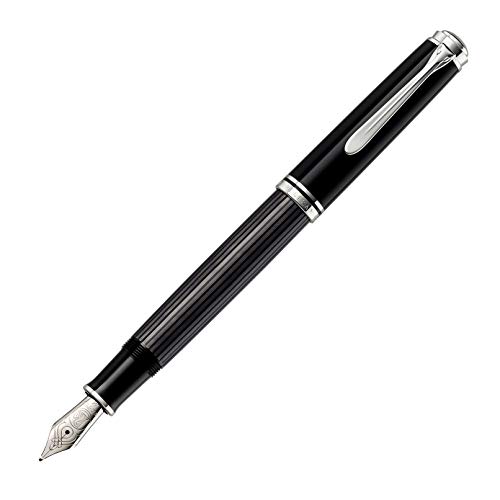 Pelikan Füllhalter Souverän 805 Stresemann, Schwarz-Anthrazit, Feder EF (extra-fein), hochwertiger Kolbenfüller im Geschenk-Etui, 957613 von Pelikan