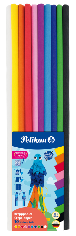Pelikan Krepp-Papier, (B)500 x (L)2,0 m, farbig sortiert von Pelikan