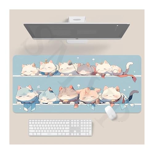 Original Mauspad, süße Katze, 400 x 900 cm, große Tastaturmatten, Kawaii-Schreibtischunterlage, Firmen-Schreibtischunterlage for Geschenk-Mauspads(SSS MAOMAO (6),400x900x4mm) von Pengchang