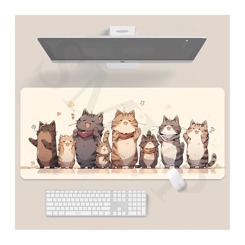 Original Mauspad, süße Katze, 400 x 900 cm, große Tastaturmatten, Kawaii-Schreibtischunterlage, Firmen-Schreibtischunterlage for Geschenk-Mauspads(SSS MAOMAO (8),500x1000x3mm) von Pengchang