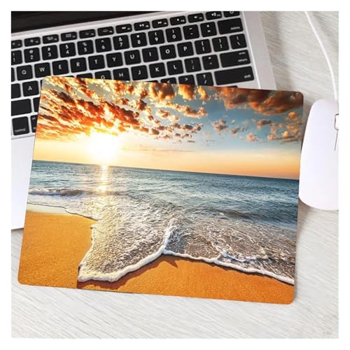 Strand Wellen Palm Landschaft Neue Computer Maus Pad Schöne Gamer Natürliche Gummi Anti-rutsch Kunst Teppich Büro Dekoration Mousepad(10,26x21 cm) von Pengchang