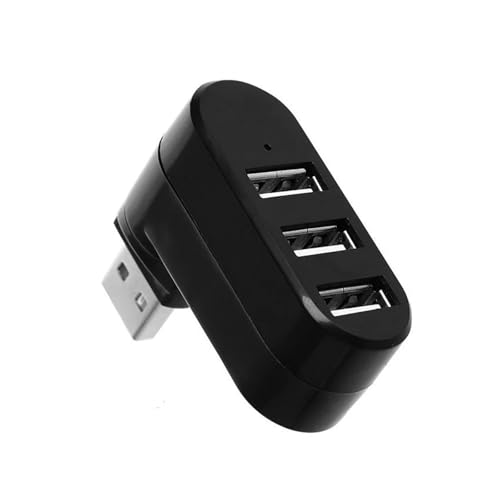 Pengchang USB Hub 3,0 Adapter 180 Rotation High Speed ​​U Disk Reader Splitter 3 Ports USB 2,0 for Computer PC Laptop mac Mini Zubehör(Black 2.0) von Pengchang