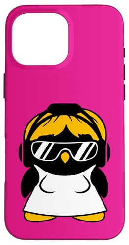 Pinguin DJ Mädchen Kleid Frau Kopfhörer Sonnenbrille Cartoon Hülle für iPhone 16 Pro Max von Penguin Funny Cute Happy Animal Bird Lover Designs