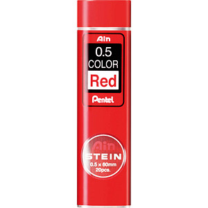 Pentel Ain STEIN C275-RD Feinminen-Bleistiftminen rot 0,5 mm, 20 St. von Pentel