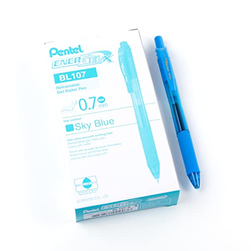 Pentel BL107-S Gel-Tintenroller EnerGel mit Druckmechanik 0,7 mm, 12 Stück von Pentel