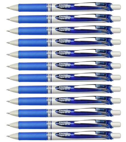 Pentel EnerGel Eco BL77E Gelschreiber mit Druckmechanik, blau (12 Stück) von Pentel