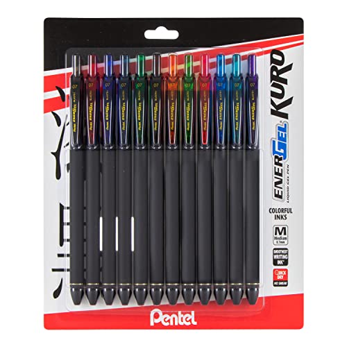 Pentel EnerGel Kuro Liquid Gel Pen .7mm 12/Pkg-Assorted Colors von Pentel