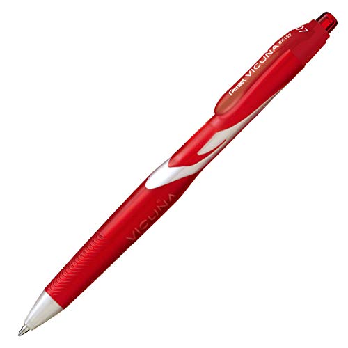 Pentel Vicuna Kugelschreiber, einziehbar, 0,7 mm, Rot, 12 Stück von Pentel