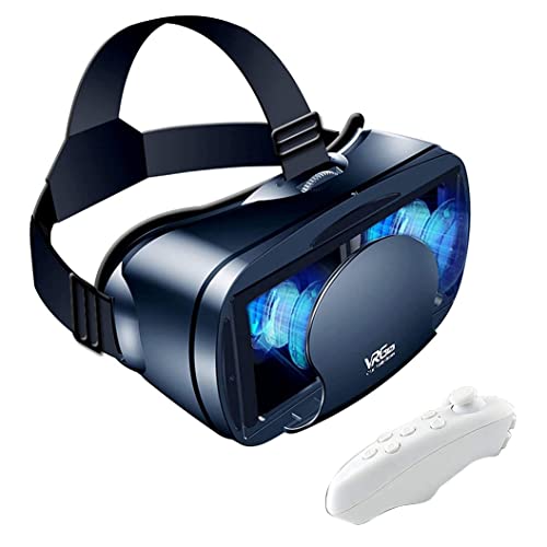 Peowuieu VR-Brille Vollbild Virtual Reality 3D-Brille VR-Set 3D-Virtual-Reality-Brille, Verstellbare VR-Brille mit Gamepad von Peowuieu