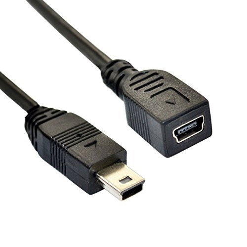 PerfectHD 2x Mini USB Verlängerung | 1,2 Meter | 5-polig | USB 2.0 | USB Mini Stecker auf USB Mini Buchse | Kabel Adapterkabel Verlängerungskabel | Schwarz | 2 Stück von PerfectHD