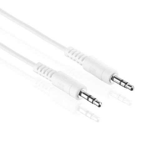 PerfectHD 3m Klinkenkabel 3,5mm | AUX Kabel | Audio Stereo Klinkenkabel mit 3,5mm Klinkenstecker | Verbindungskabel für Kopfhörer Smartphones Tablet Handy PC KFZ HiFi | Weiß von PerfectHD