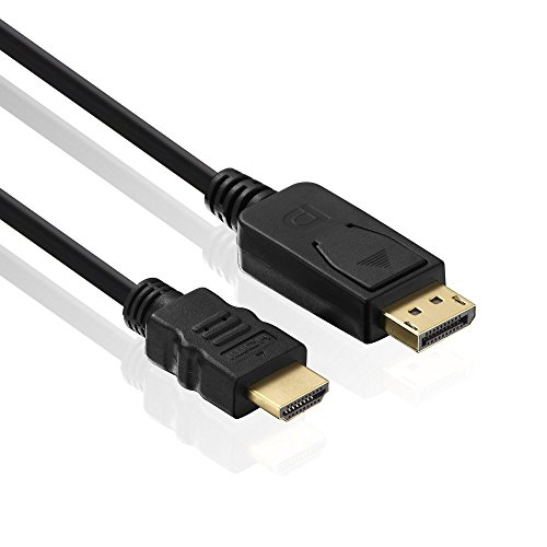 PerfectHD DisplayPort auf HDMI Kabel | 4K Ultra HD 2160p | Full HD 1080p | DisplayPort-Stecker auf HDMI Stecker | TV PC Laptop Monitor Beamer Grafikkarte | 1,5 Meter von PerfectHD