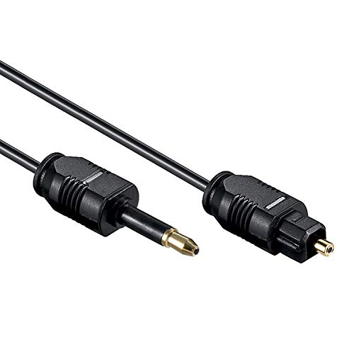 PerfectHD Toslink Kabel | 2,2 mm | Optisches Digital-Audiokabel | Toslink Stecker/Mini Toslink Stecker (3,5 mm Klinke) | SPDIF | LWL Lichtwellenleiter | 2,2 mm Durchmesser | Schwarz | Länge 2 Meter von PerfectHD