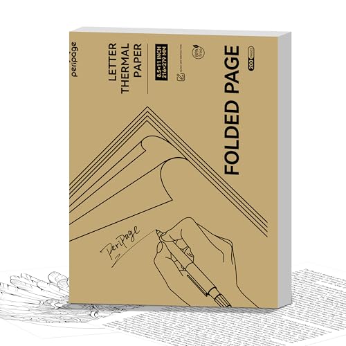 PeriPage Thermodruckerpapier, 21,6 x 27,9 cm, US-Buchstabe, 200 Blatt, schnelltrocknend, Einzelseite, Thermopapier für tragbare Thermodrucker von PeriPage