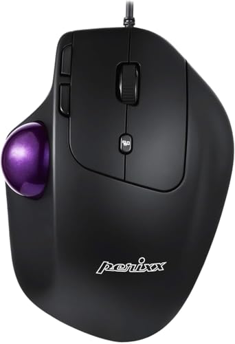 Perixx PERIMICE-520 Kabelgebundener Ergonomische Trackball Maus, Anpassbarer Winkel, 2 DPI Level, Schwarz Perixx PERIMICE-520 Kabelgebundener Ergonomische Trackball Maus, Anpassbarer Winkel, 2 DPI Level, Schwarz von Perixx
