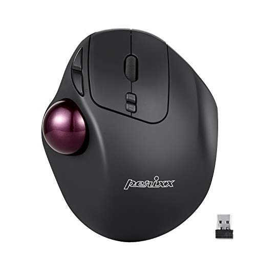 Perixx PERIMICE-717 Kabellose Programmierbare Trackball Maus - 34mm Trackball - 400/1000 DPI - 7 Tasten (5 Programmierbar) von Perixx