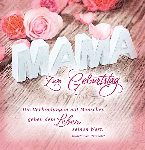 Perleberg Geburtstagskarte für Mama - Romantica Collection - liebevolle Karte zum Geburtstag - Geburtstagskarten mit Umschlag - Glückwunsch-Karte mit Motiv - Karte Geburtstag 15 x 15 cm von Perleberg