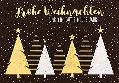 Perleberg klassische Weihnachtskarte - hochwertige Weihnachtspostkarte mit liebevoll gestaltetem Tannenbaum-Motiv - Karte Weihnachten für schöne Weihnachtsgrüße - Grußkarte von Perleberg