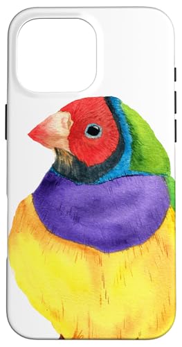 Hülle für iPhone 16 Pro Max Gouldian Finke Aquarell Vogel bunt von Perroquets numériques