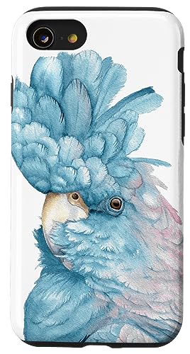 Hülle für iPhone SE (2020) / 7 / 8 Rotschwanz schwarzer Kakadu Aquarell Potrait von Perroquets numériques