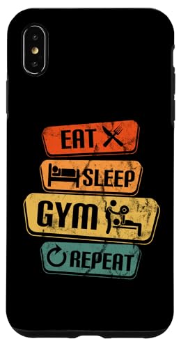 Hülle für iPhone XS Max Eat Sleep Gym Repeat Proud Lustiger Personal Trainer von Personal Trainer Fitness Instructor Workout