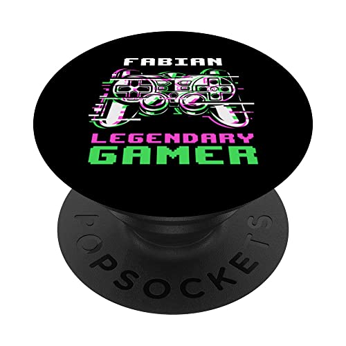 Fabian - Legendary Gamer - Personalisiert PopSockets mit austauschbarem PopGrip von Personalisierte Gaming Geschenke Und Gamer Sprüche