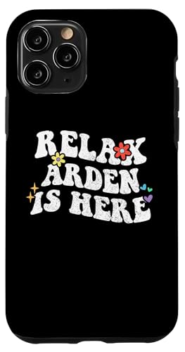 Hülle für iPhone 11 Pro Retro Groovy Relax ARDEN Is Here Lustiger Muttertagsname von Personalized First Name outfit For Women