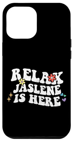 Hülle für iPhone 12 Pro Max Retro Groovy Relax JASLENE Is Here Lustiger Muttertagsname von Personalized First Name outfit For Women