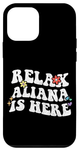 Hülle für iPhone 12 mini Retro Groovy Relax Aliana Is Here Lustiger Muttertagsname von Personalized First Name outfit For Women